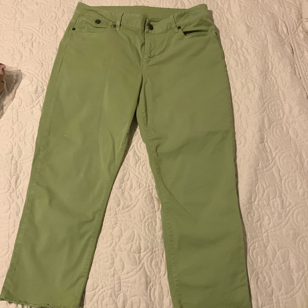 Talbots bright green ankle crop jeans size 10